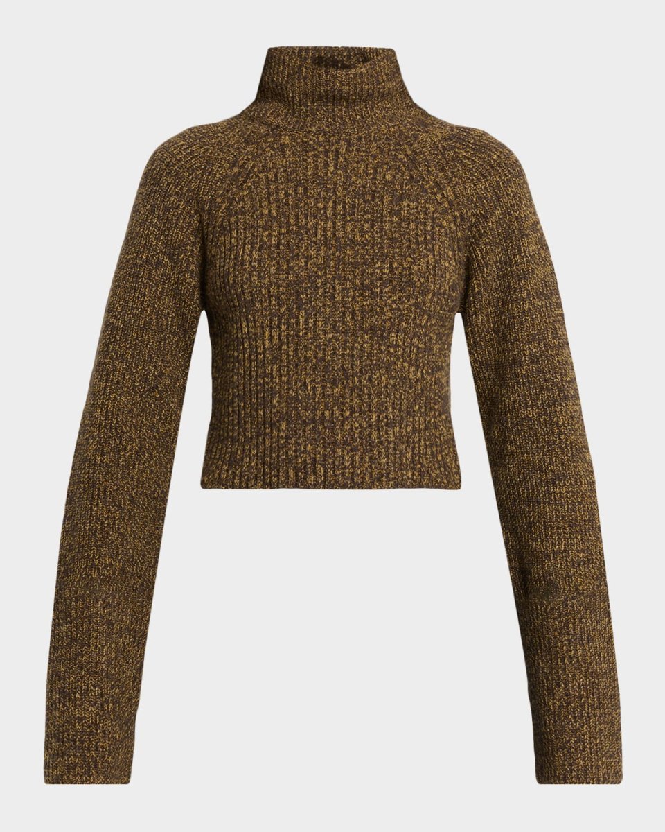 Elba Turtleneck Rib Knit Wool Sweat